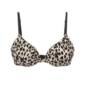 CHEETAH Women's Silky Underwire Bra Size 36B No padding Sexy Animal Print EUC